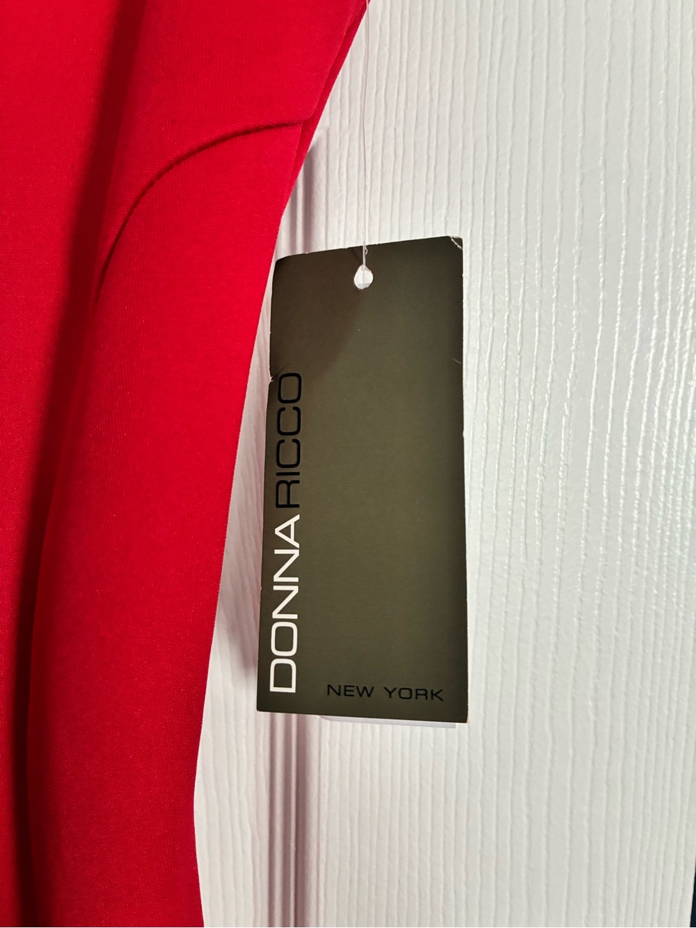 Donna Ricco Red Cap-Sleeve Fit-and-Flare Dress with Laser-Cut Lace Hem - Picture 4 of 7